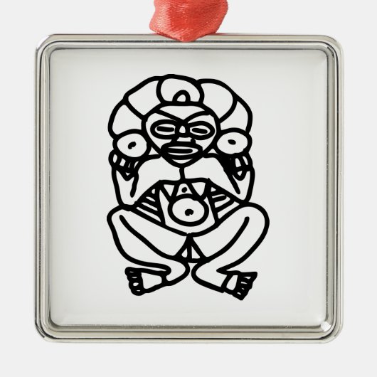 Cacique Taino Metalen Ornament (Voorkant)