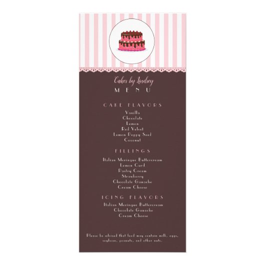 Cacke Decorator PINK BROWN Bakery CUTE Reclamekaart (Voorkant)