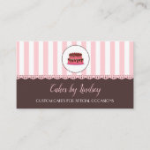 Cacke Decorator PINK BROWN Bakery CUTE Visitekaartje (Voorkant)