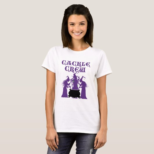 Cackle Crew Medieval Halloween Witch Witch T-shirt (Voorkant volledig)
