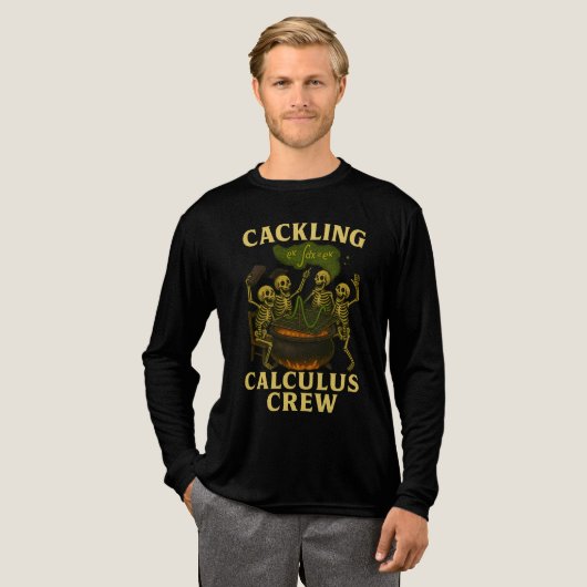 Cackling Calculus Crew Fun Wiskunde Docent Hallowe Tri-Blend Shirt (Voorkant)