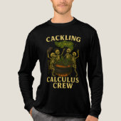 Cackling Calculus Crew Fun Wiskunde Docent Hallowe Tri-Blend Shirt (Voorkant volledig)