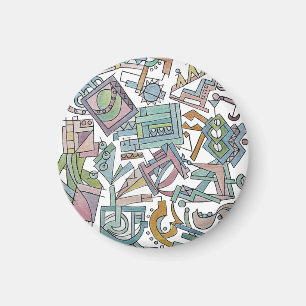 Cacofonie-Whimsical Abstract Geometrische Waterver Magneet