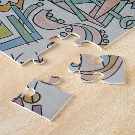 Cacophony-Whimsical Abstract Watercolor Art Legpuzzel (Zijkant)