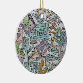 Cacophony-Whimsical Modern Geometric Art Keramisch Ornament (Rechts)