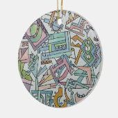 Cacophony-Whimsical Modern Geometric Art Keramisch Ornament (Links)