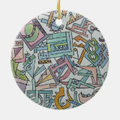 Cacophony-Whimsical Modern Geometric Art Keramisch Ornament (Achterkant)