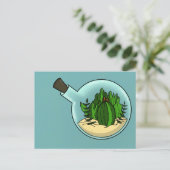 Cact in het glas briefkaart (Staand voorkant)