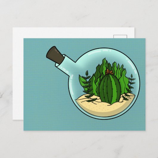 Cact in het glas briefkaart (Voorkant / Achterkant)