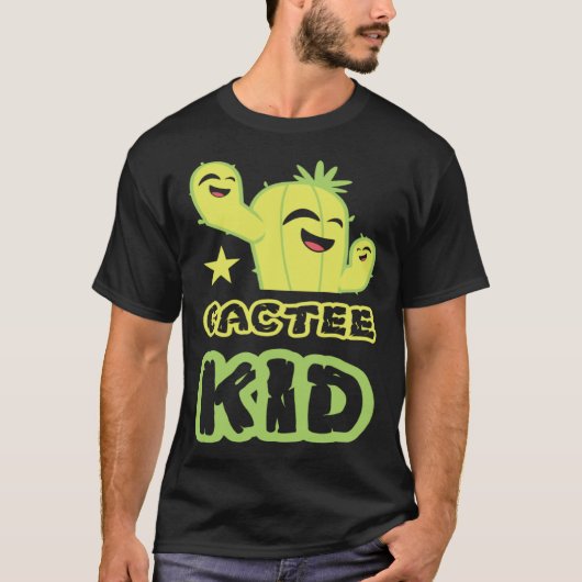 Cactee Kid Pot Gardening Succulent Plant Garden Vi T-shirt (Voorkant)