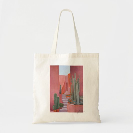 Cacti Ally Tote Bag – Desert Art, Boho Stijl (Voorkant)