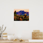 Cacti And Purple Mountain At Dusk Sonoran Desert Poster (Keuken)