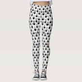 Cacti Black Line Art All-Over-Print Leggings (Voorkant)