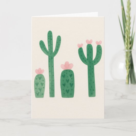 Cacti Blank Groet Kaart (Voorkant)
