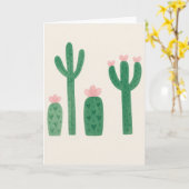 Cacti Blank Groet Kaart (Gele Bloem)