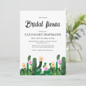 Cacti bloemen Bruids Fiesta Uitnodiging (Staand voorkant)