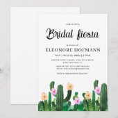 Cacti bloemen Bruids Fiesta Uitnodiging (Voorkant / Achterkant)