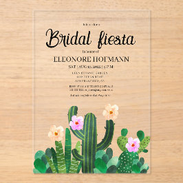  Cacti bloemen  Bruidsfeest  Acryl Uitnodigingen