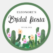 Cacti bloemen Bruidsfeest Ronde Sticker (Voorkant)