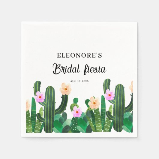 Cacti bloemen Bruidsfeest Servet (Voorkant)