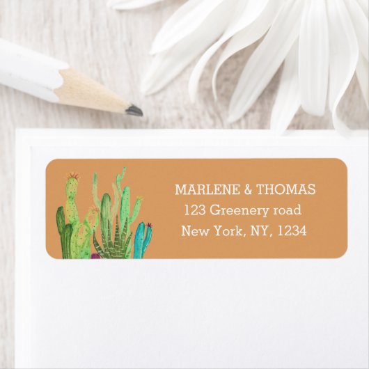 Cacti Cactus Desert Script Modern Succulent Simple Etiket (Insitu)