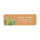 Cacti Cactus Desert Script Modern Succulent Simple Etiket (Voorkant)
