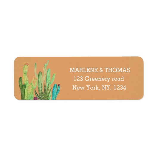 Cacti Cactus Desert Script Modern Succulent Simple Etiket (Voorkant)