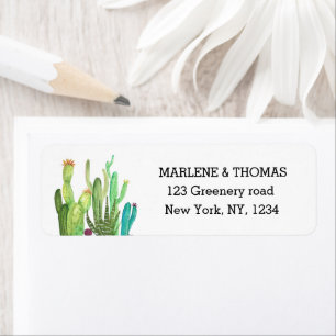 Cacti Cactus Desert Script Modern Succultics Etiket