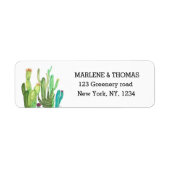 Cacti Cactus Desert Script Modern Succultics Etiket (Voorkant)