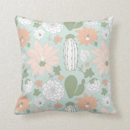 Cacti Cactus Peach Green Whimsical Pattern Kussen