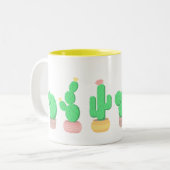 Cacti - Cactus - Planten Tweekleurige Koffiemok (Voorkant links)