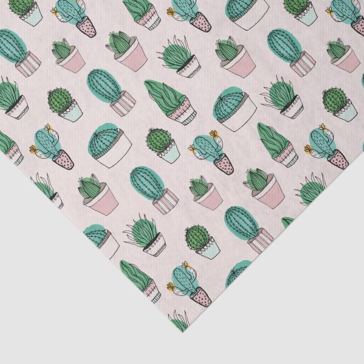 Cacti Cactus Succulent Pattern Tissuepapier (Detail)