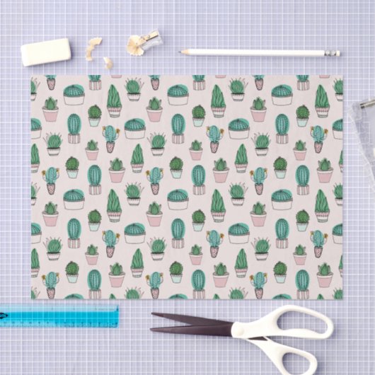 Cacti Cactus Succulent Pattern Tissuepapier (Craft)