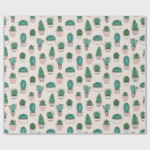 Cacti Cactus Succulent Plant Patroon Cadeaupapier (Vlak)