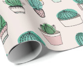 Cacti Cactus Succulent Plant Patroon Cadeaupapier (Rol Hoek)