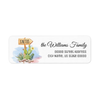 Cacti Cactus Waterverf Flower Return-adres Etiket