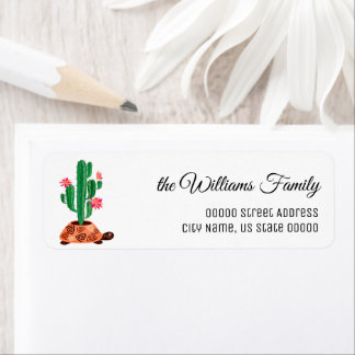 Cacti Cactus Waterverf Flower Return-adres Etiket