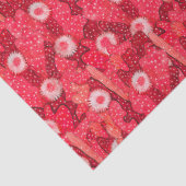 Cacti Camouflage, Floral Pattern, aardbei Red Tissuepapier (Detail)