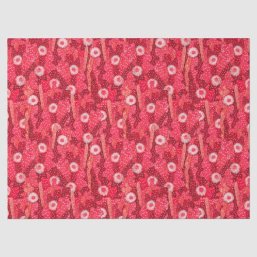 Cacti Camouflage, Floral Pattern, aardbei Red Tissuepapier (Voorkant)
