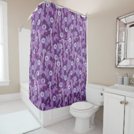 Cacti Camouflage, Floral Pattern Paars Violet Pap Douchegordijn