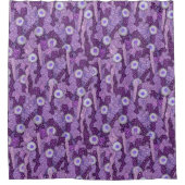 Cacti Camouflage, Floral Pattern Paars Violet Pap Douchegordijn (Voorkant)