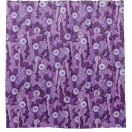 Cacti Camouflage, Floral Pattern Paars Violet Pap Douchegordijn