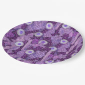 Cacti Camouflage, Floral Pattern Paars Violet Papieren Bordje (Gekanteld)