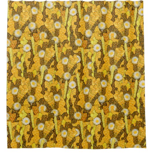 Cacti Camouflage Succulent Bloom Floral Pattern Douchegordijn (Voorkant)