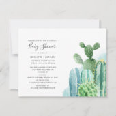 Cacti Couples Baby shower Waterverf Script Kaart (Voorkant)