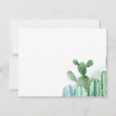 Cacti Couples Baby shower Waterverf Script Kaart (Achterkant)