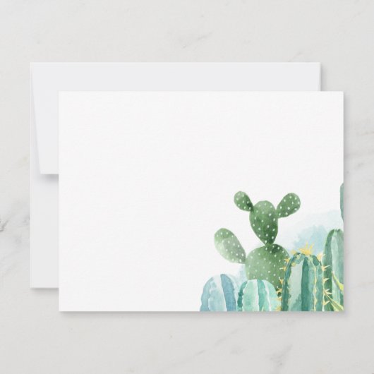 Cacti Couples Baby shower Waterverf Script Kaart (Achterkant)