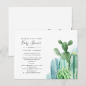 Cacti Couples Baby shower Waterverf Script Kaart (Voorkant / Achterkant)