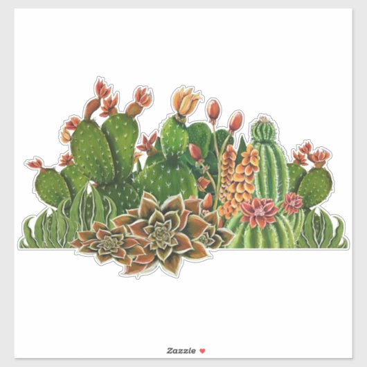 Cacti custom-cut vinyl Sticker (Vel)