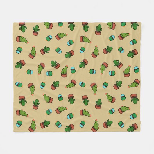 Cacti Cuties Throw Blanket Fleece Deken (Voorkant (Horizontaal))